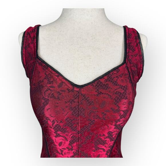 Red and Black Whimsigoth Vamp Sleeveless Bustier Top Small Christmas Valentines - Picture 4 of 8
